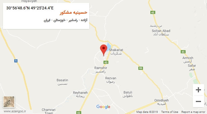 روستای حسینیه مشکور بر روی نقشه