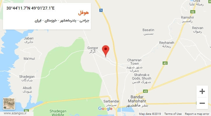 روستای هوفل بر روی نقشه