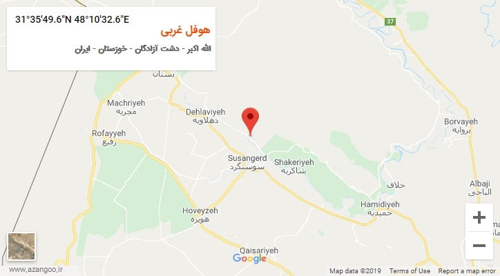 روستای هوفل غربی بر روی نقشه