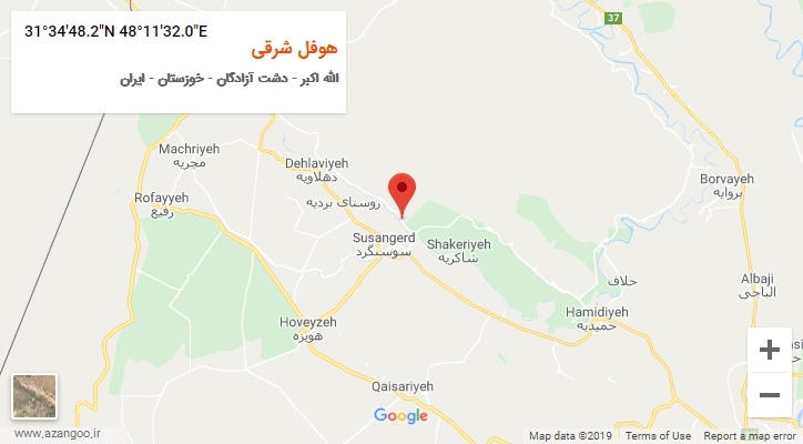 روستای هوفل شرقی بر روی نقشه