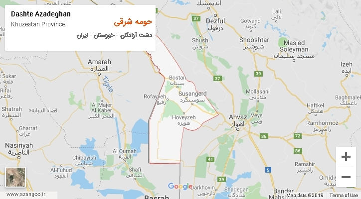 دهستان حومه شرقی بر روی نقشه