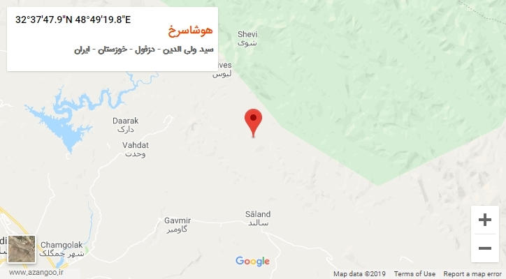 روستای هوشاسرخ بر روی نقشه