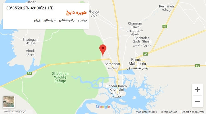 روستای هویره دایخ بر روی نقشه