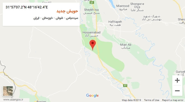 روستای حویش جدید بر روی نقشه