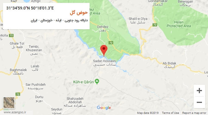 روستای حوض گل بر روی نقشه