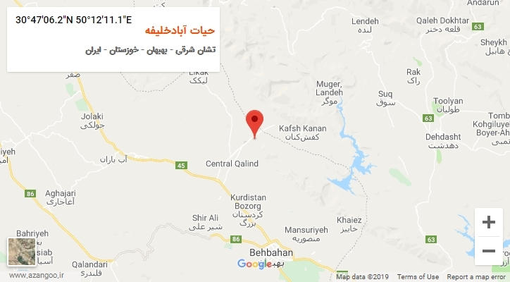 روستای حیات آبادخلیفه بر روی نقشه