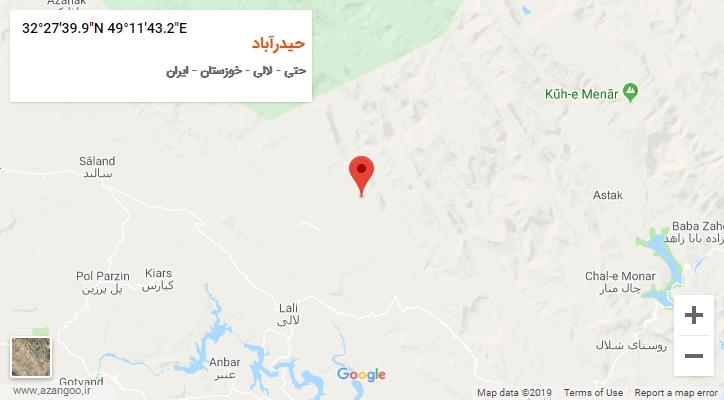 روستای حیدرآباد بر روی نقشه