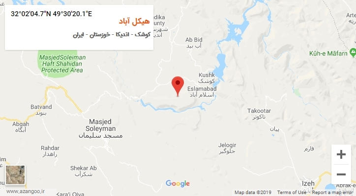 روستای هیکل آباد بر روی نقشه