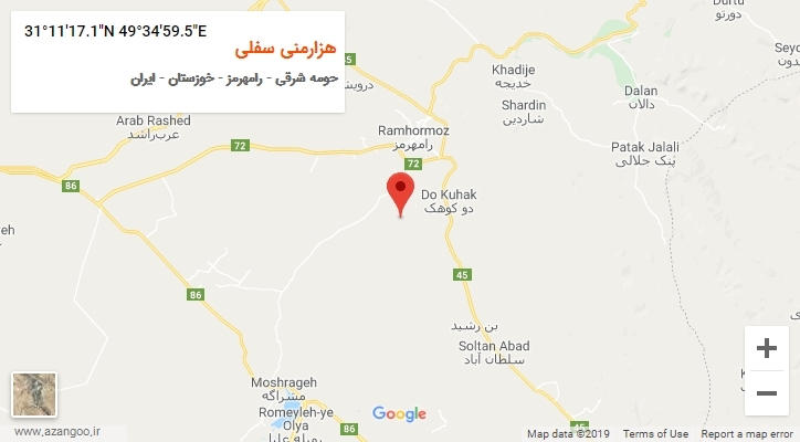 روستای هزارمنی سفلی بر روی نقشه