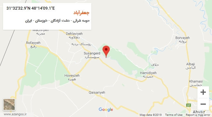 روستای جعفرآباد بر روی نقشه