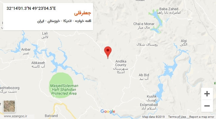 روستای جعفرقلی بر روی نقشه