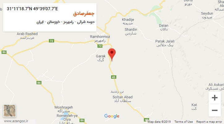 روستای جعفرصادق بر روی نقشه