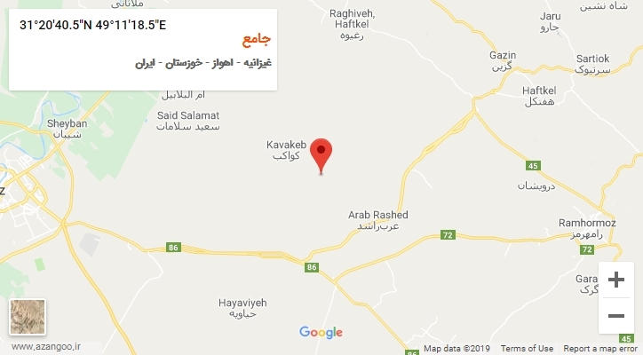 روستای جامع بر روی نقشه