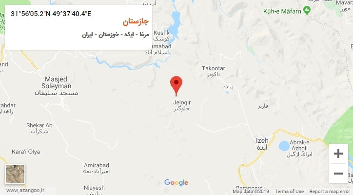 روستای جازستان بر روی نقشه