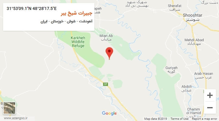 روستای جبیرات شیخ یبر بر روی نقشه