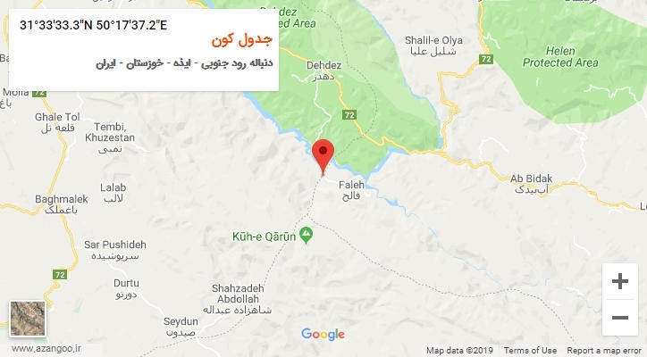 روستای جدول کون بر روی نقشه