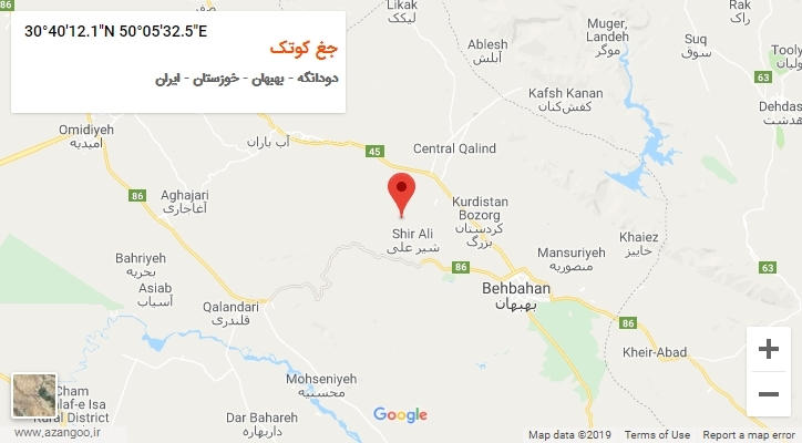 روستای جغ کوتک بر روی نقشه