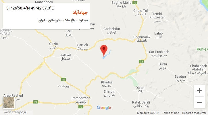 روستای جهادآباد بر روی نقشه