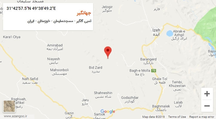 روستای جهانگیر بر روی نقشه