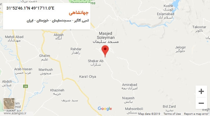 روستای جهانشاهی بر روی نقشه