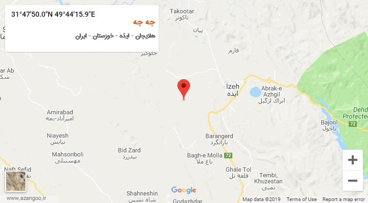 روستای جه جه بر روی نقشه