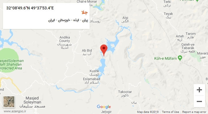 روستای جلا بر روی نقشه