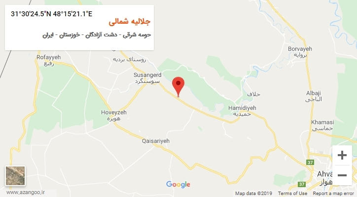 روستای جلالیه شمالی بر روی نقشه