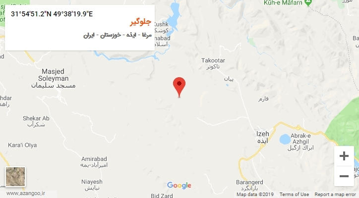 روستای جلوگیر بر روی نقشه