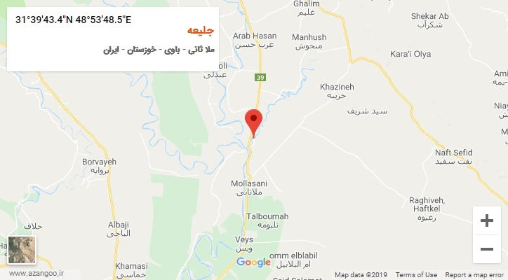 روستای جلیعه بر روی نقشه