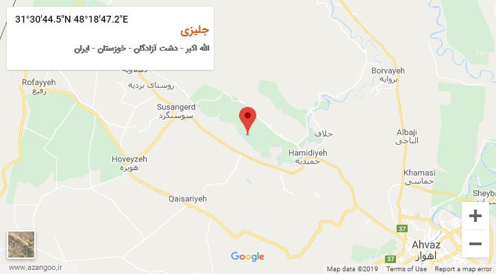 روستای جلیزی بر روی نقشه