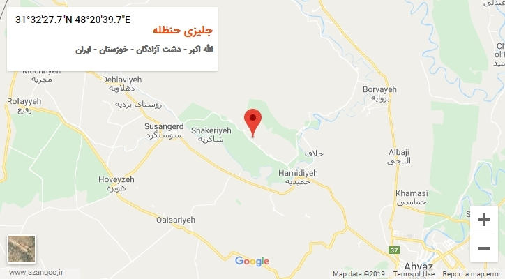 روستای جلیزی حنظله بر روی نقشه