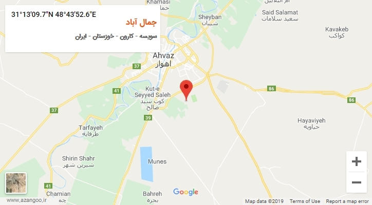 روستای جمال آباد بر روی نقشه