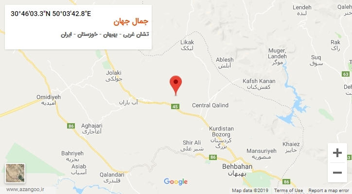 روستای جمال جهان بر روی نقشه
