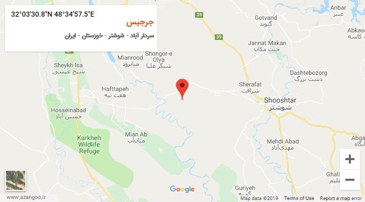 روستای جرجیس بر روی نقشه