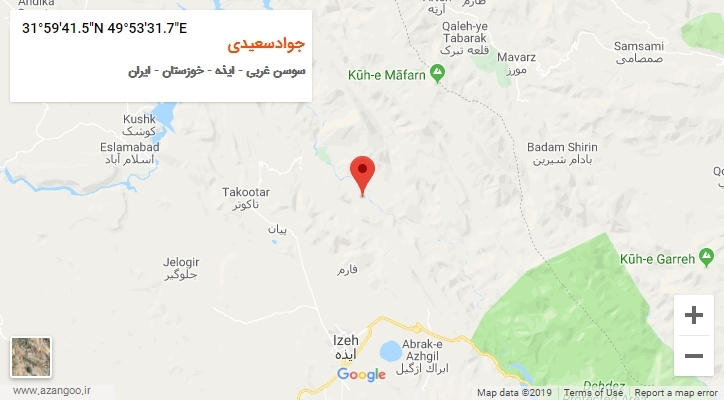 روستای جوادسعیدی بر روی نقشه