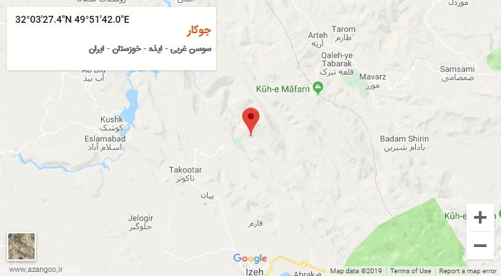 روستای جوکار بر روی نقشه