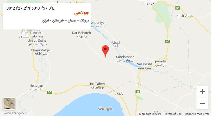 روستای جولاهی بر روی نقشه