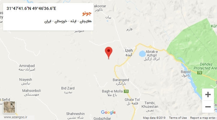 روستای جونو بر روی نقشه
