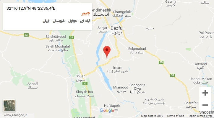 روستای جیبر بر روی نقشه