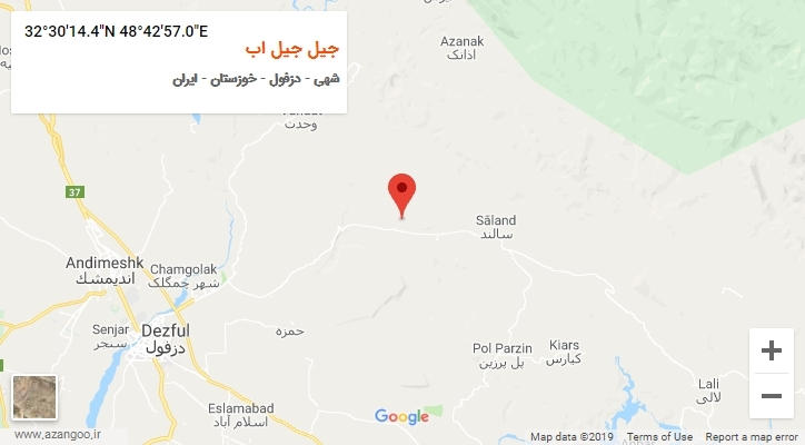 روستای جیل جیل اب بر روی نقشه