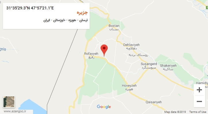 روستای جزیره بر روی نقشه