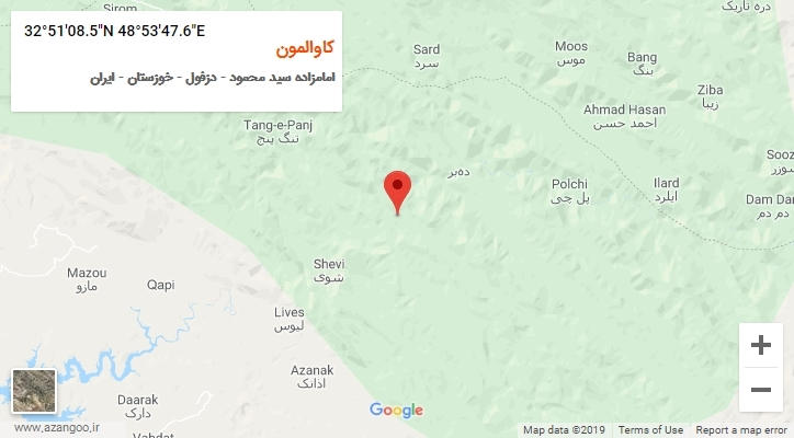روستای کاوالمون بر روی نقشه