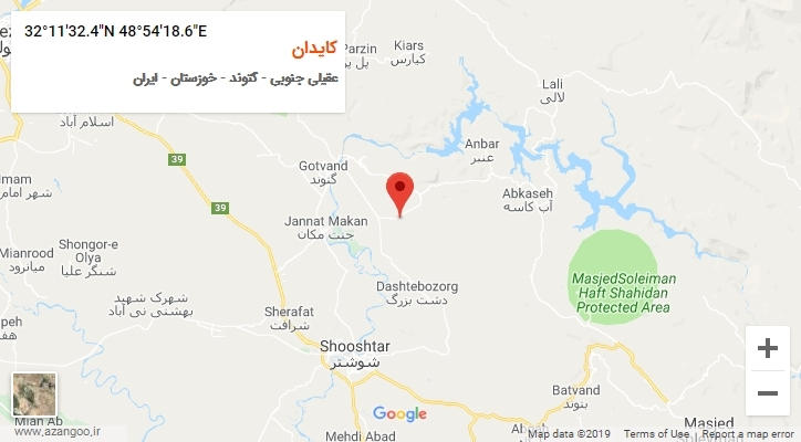 روستای کایدان بر روی نقشه