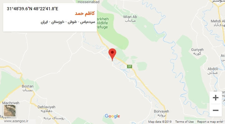 روستای کاظم حمد بر روی نقشه