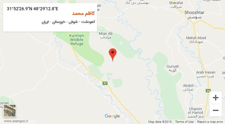 روستای کاظم محمد بر روی نقشه