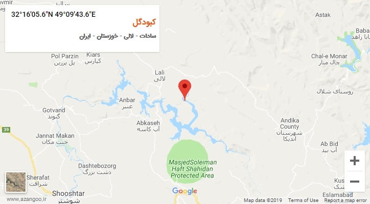 روستای کبودگل بر روی نقشه