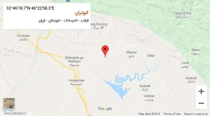 روستای کبوتران بر روی نقشه