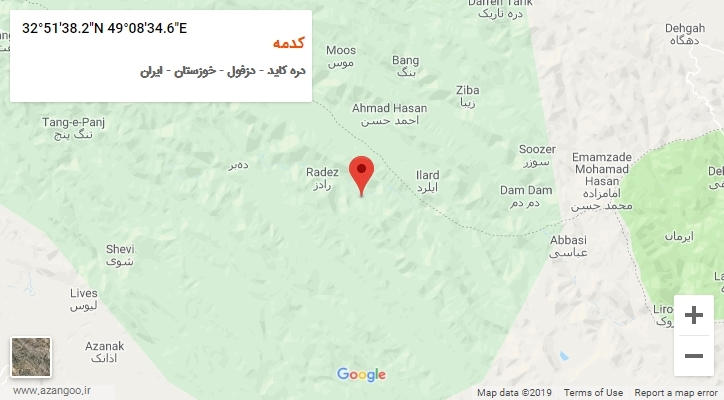 روستای کدمه بر روی نقشه