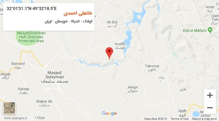 روستای خانعلی احمدی بر روی نقشه