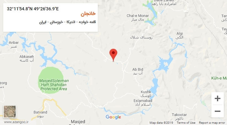 روستای خانجان بر روی نقشه